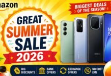 Amazon Great Summer Sale 2026: स्मार्टफोन्स पर मिल रहा तगड़ा डिस्काउंट Amazon Great Summer Sale 2026